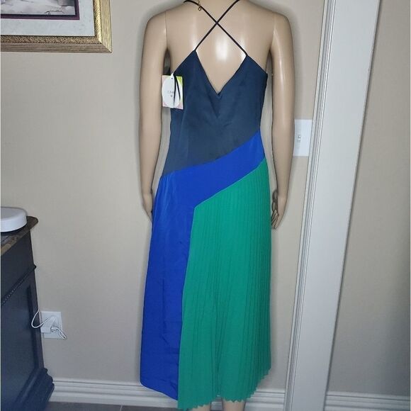 Women's Pleated Dress -CUSHNIE -black/Blue… - Picture 8 of 14